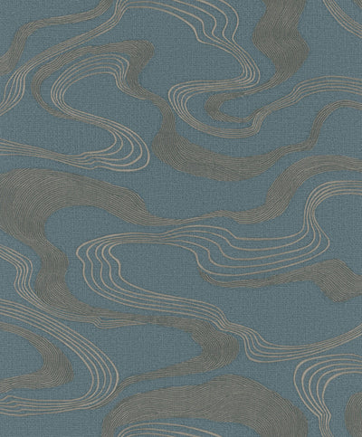 product image of Sample Flow Wallpaper in Green/Rose Gold 522