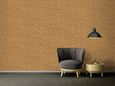 product image for Leopard Print Textured Wallpaper in Orange/Metallic 4