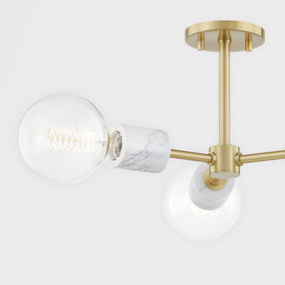 product image for asime 3 light semi flush by mitzi h120603 agb 3 6
