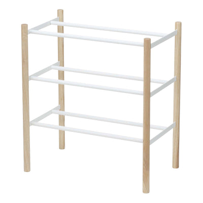 product image for Plain 3-Tier Expandable Shoe Rack - Wood and Steel by Yamazaki 62