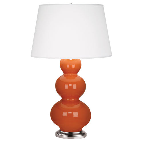media image for triple gourd pumpkin glazed ceramic table lamp by robert abbey ra 312x 2 25