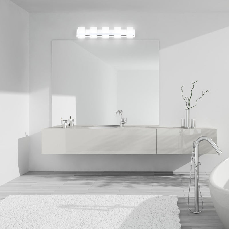 media image for cambridge 5 light led bath bar by eurofase 35657 019 2 218