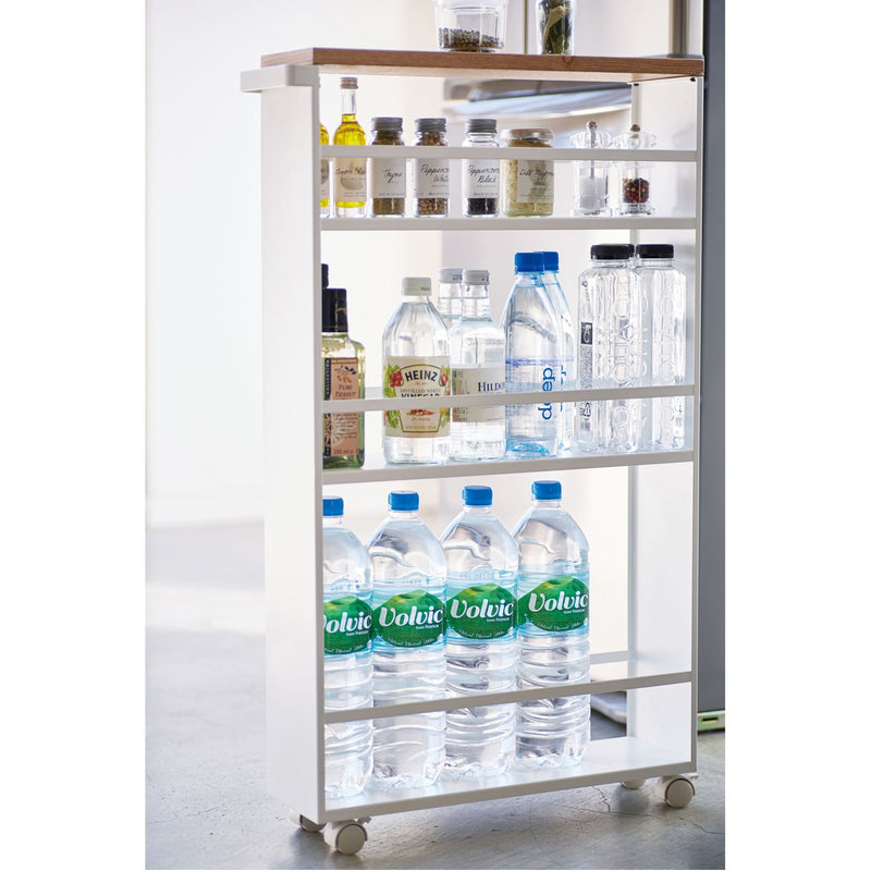 media image for Tower Rolling Slim Storage Cart With Handle by Yamazaki 246