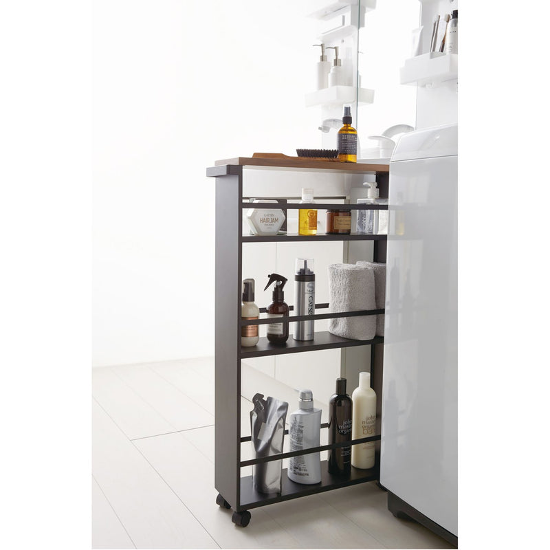 media image for Tower Rolling Slim Storage Cart With Handle by Yamazaki 220