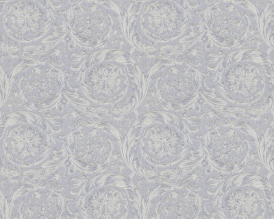 product image of Baroque Textured Damask Wallpaper in Grey/Metallics from the Versace IV Collection 530