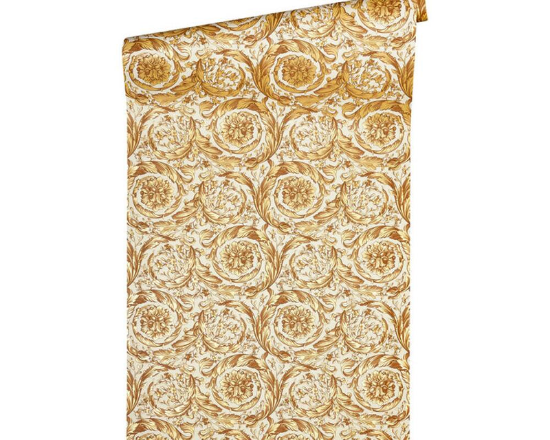 media image for Baroque Textured Damask Wallpaper in Browns/Metallic from the Versace IV Collection 271