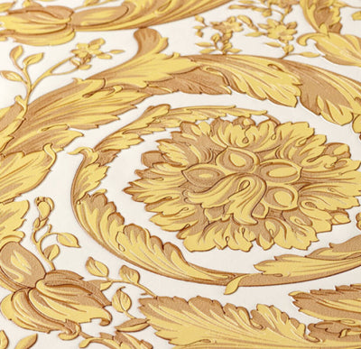 product image for Baroque Textured Damask Wallpaper in Browns/Metallic from the Versace IV Collection 15
