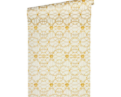 product image for Modern Geometric Textured Wallpaper in Cream/Gold from the Versace IV Collection 7