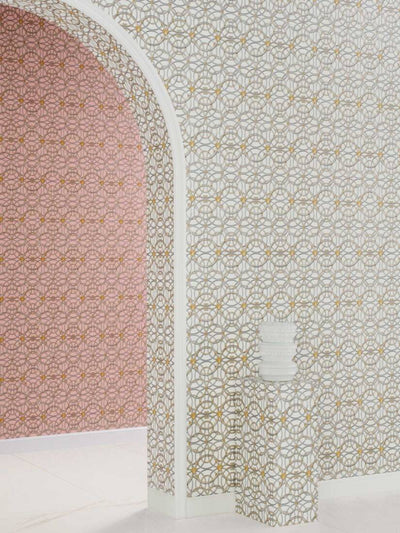 product image for Modern Geometric Textured Wallpaper in Grey/Ivory/Gold from the Versace IV Collection 4