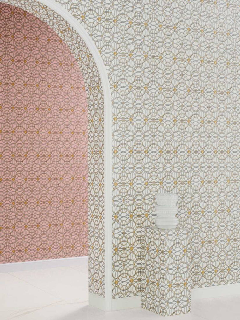 media image for Modern Geometric Textured Wallpaper in Grey/Ivory/Gold from the Versace IV Collection 23