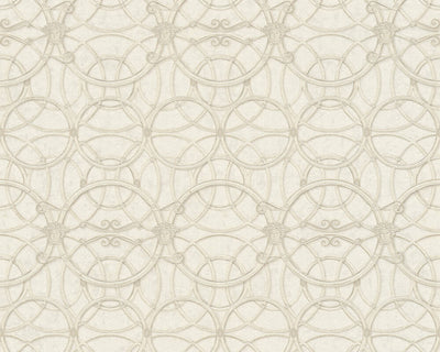 product image for Modern Geometric Textured Wallpaper in Ivory/Metallic from the Versace IV Collection 22