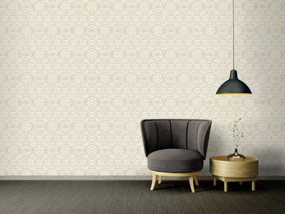 product image for Modern Geometric Textured Wallpaper in Ivory/Metallic from the Versace IV Collection 53