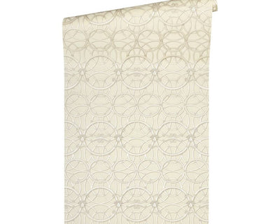 product image for Modern Geometric Textured Wallpaper in Ivory/Metallic from the Versace IV Collection 38