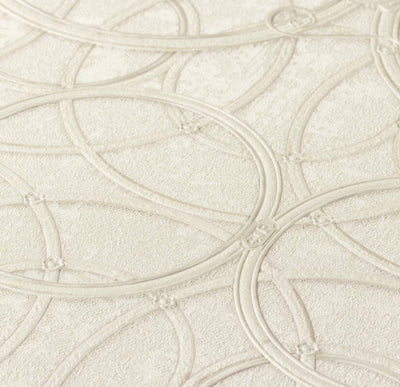 product image for Modern Geometric Textured Wallpaper in Ivory/Metallic from the Versace IV Collection 6
