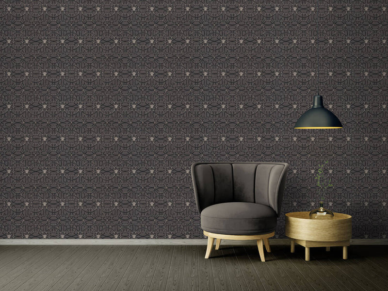 media image for Modern Geometric Textured Wallpaper in Black/Silver from the Versace IV Collection 213