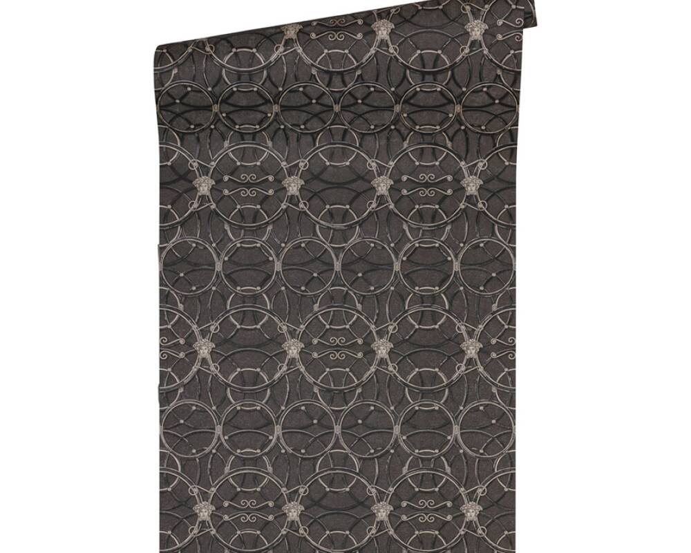 Shop Modern Geometric Textured Wallpaper in Black/Silver from the ...