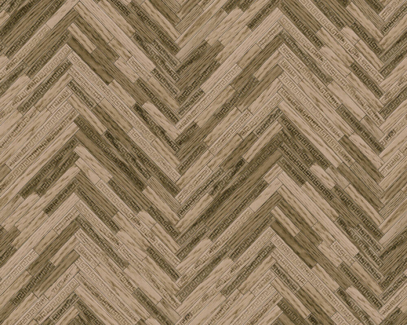 media image for Cottage Wood Textured Wallpaper in Brown/Beige from the Versace IV Collection 289