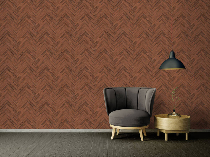 media image for Cottage Wood Textured Wallpaper in Bronze/Brown from the Versace IV Collection 299