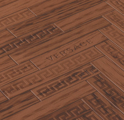 product image for Cottage Wood Textured Wallpaper in Bronze/Brown from the Versace IV Collection 63