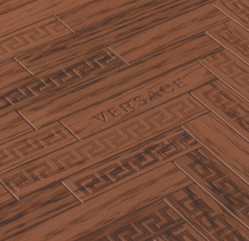 media image for Cottage Wood Textured Wallpaper in Bronze/Brown from the Versace IV Collection 227