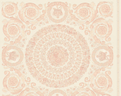 product image for Classical Tile Baroque Textured Wallpaper in Pink/Ivory from the Versace IV Collection 97