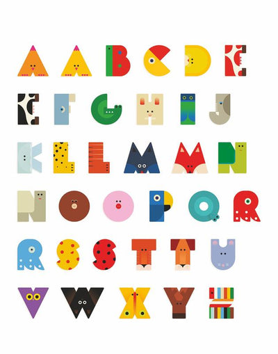 product image for wood graphic animal letters d by djeco 2 8