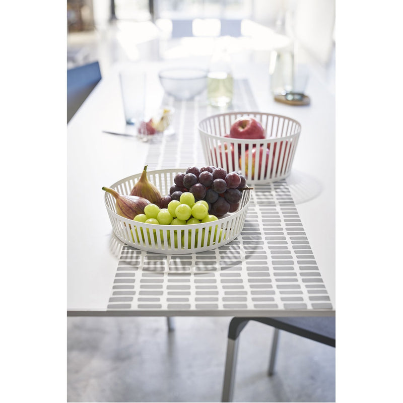 media image for Tower Striped Steel Fruit Basket - Tall by Yamazaki 294