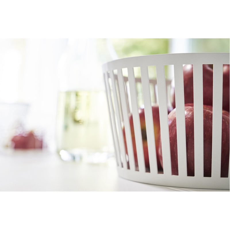 media image for Tower Striped Steel Fruit Basket - Tall by Yamazaki 272