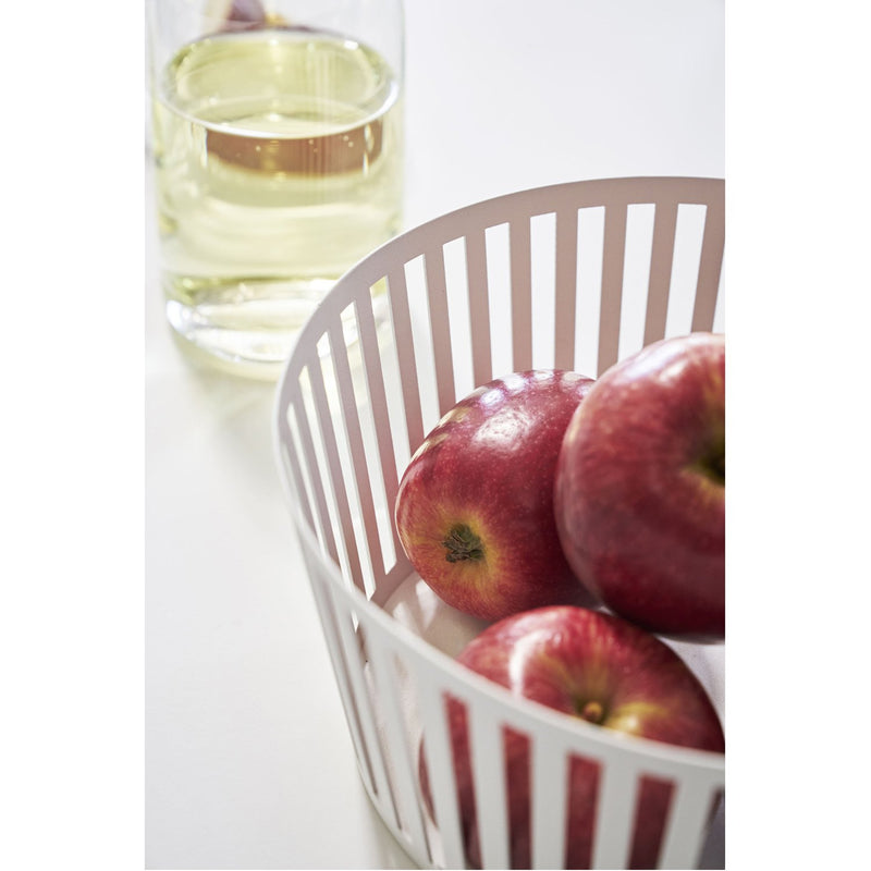 media image for Tower Striped Steel Fruit Basket - Tall by Yamazaki 287