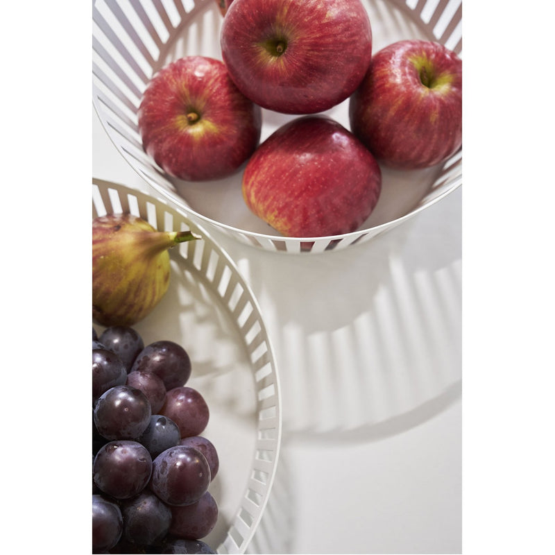 media image for Tower Striped Steel Fruit Basket - Tall by Yamazaki 279