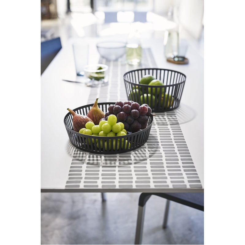 media image for Tower Striped Steel Fruit Basket - Tall by Yamazaki 270