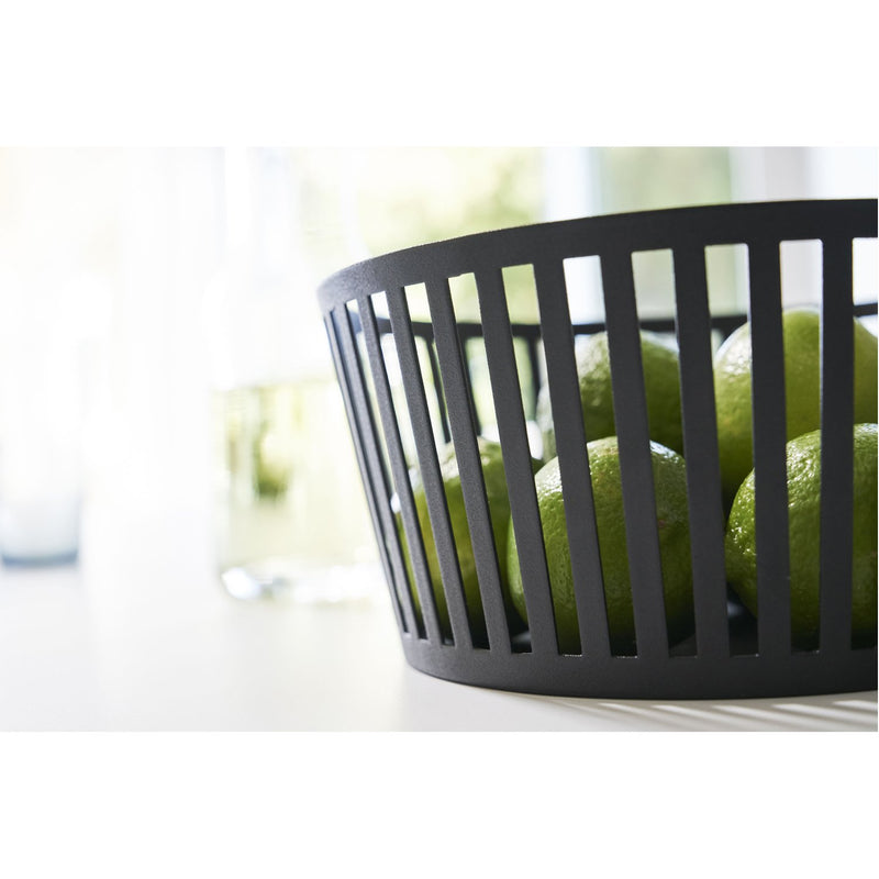 media image for Tower Striped Steel Fruit Basket - Tall by Yamazaki 298
