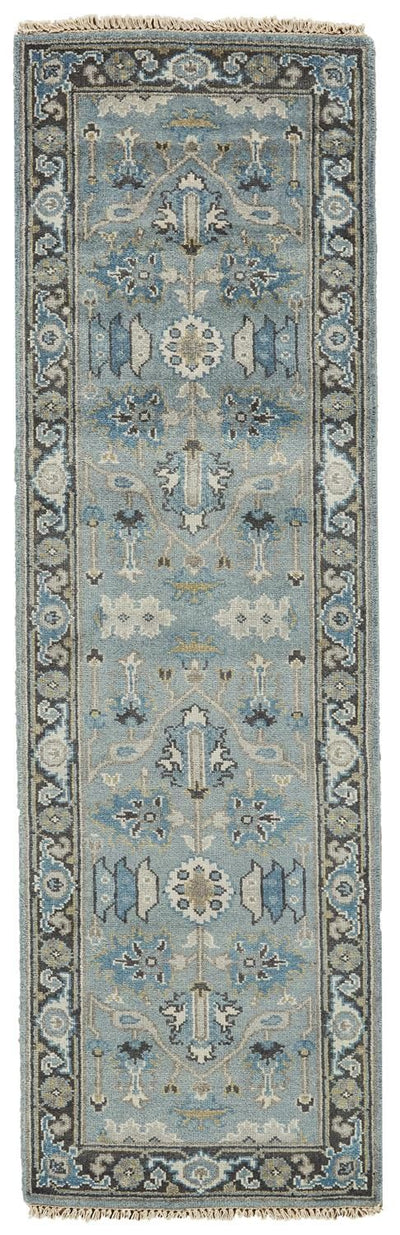 product image for Alden Hand Knotted Blue and Gray Rug by BD Fine Flatshot Image 1 17
