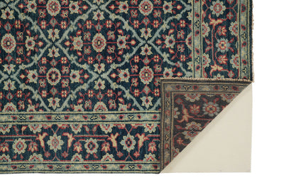 product image for Bashyr Hand Knotted Teal and Red Rug by BD Fine Fold Image 1 88