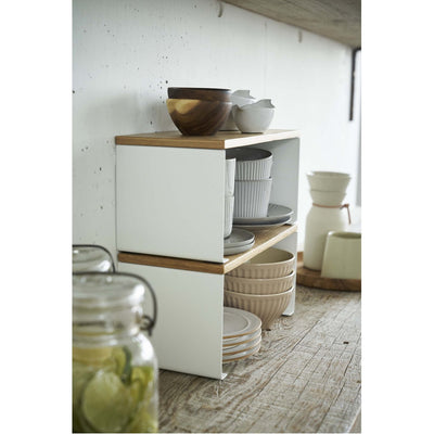 product image for Tosca Wood-Top Stackable Kitchen Rack - Small by Yamazaki 15