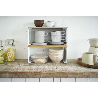 product image for Tosca Wood-Top Stackable Kitchen Rack - Small by Yamazaki 11