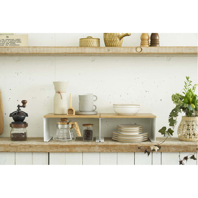 product image for Tosca Wood-Top Stackable Kitchen Rack - Small by Yamazaki 5