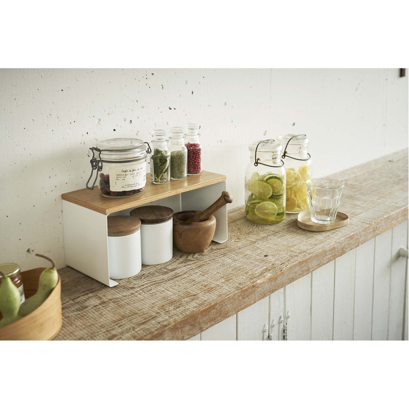 media image for Tosca Wood-Top Stackable Kitchen Rack - Small by Yamazaki 298