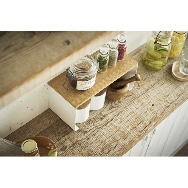 media image for Tosca Wood-Top Stackable Kitchen Rack - Small by Yamazaki 253