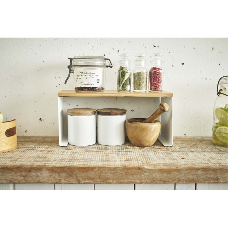 media image for Tosca Wood-Top Stackable Kitchen Rack - Small by Yamazaki 278