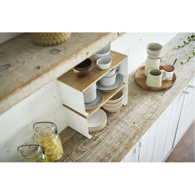 product image for Tosca Wood-Top Stackable Kitchen Rack - Small by Yamazaki 53