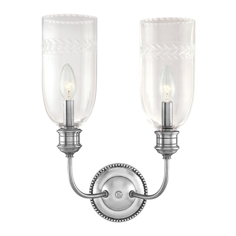 media image for lafayette 2 light wall sconce design by hudson valley 3 29
