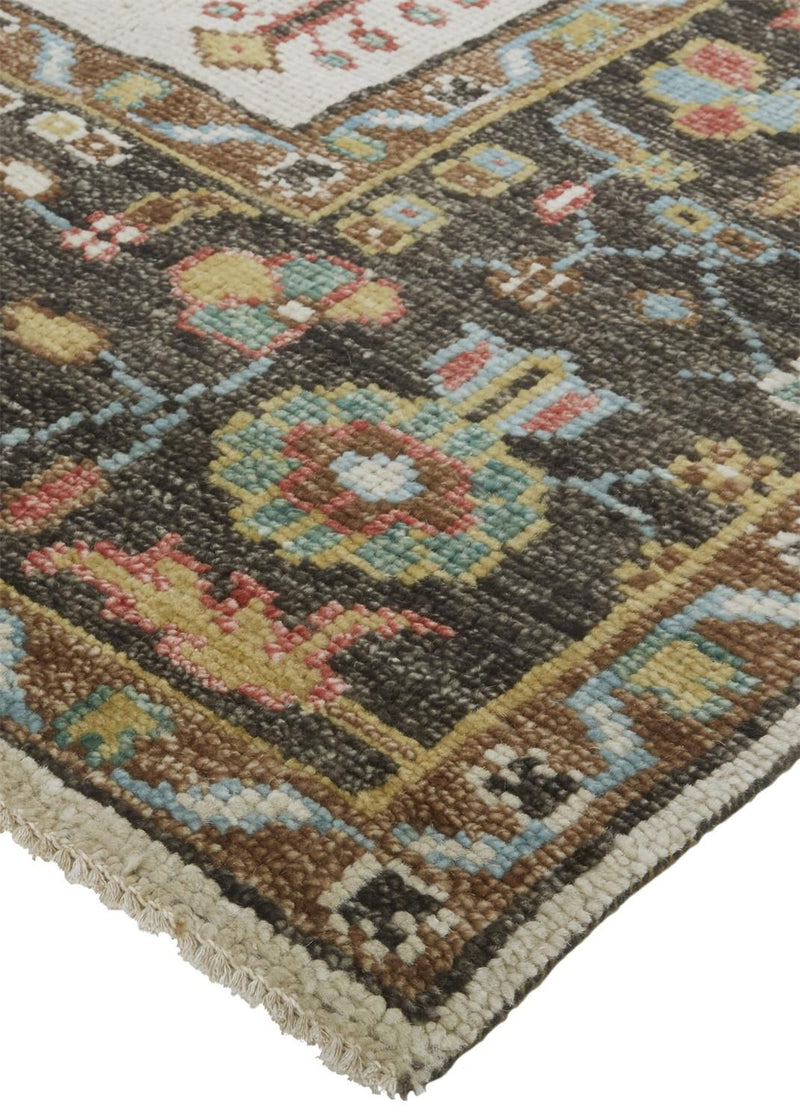 media image for Bashyr Hand Knotted Brown and Yellow Rug by BD Fine Corner Image 1 269