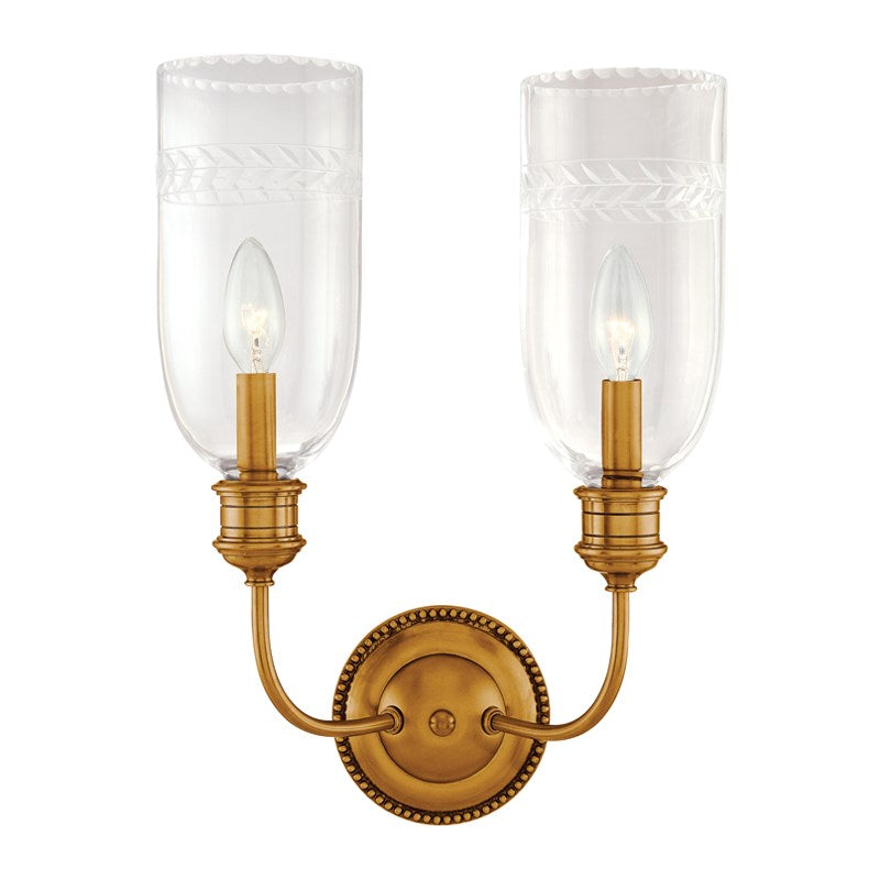 media image for lafayette 2 light wall sconce design by hudson valley 1 228