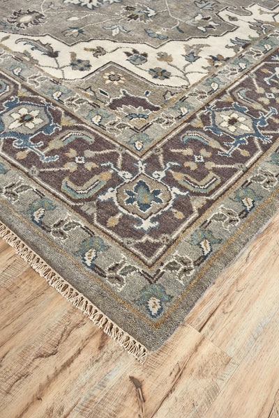 product image for Alden Hand Knotted Gray and Blue Rug by BD Fine Corner Image 1 42