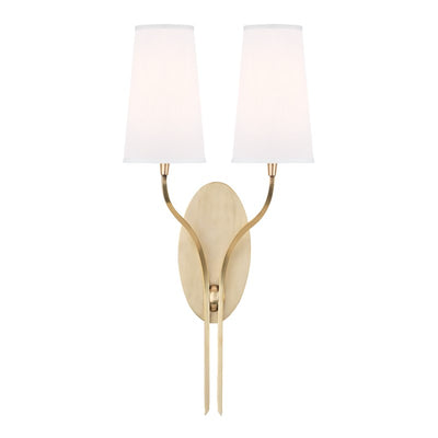 product image for rutland 2 light wall sconce white shade design by hudson valley 2 7
