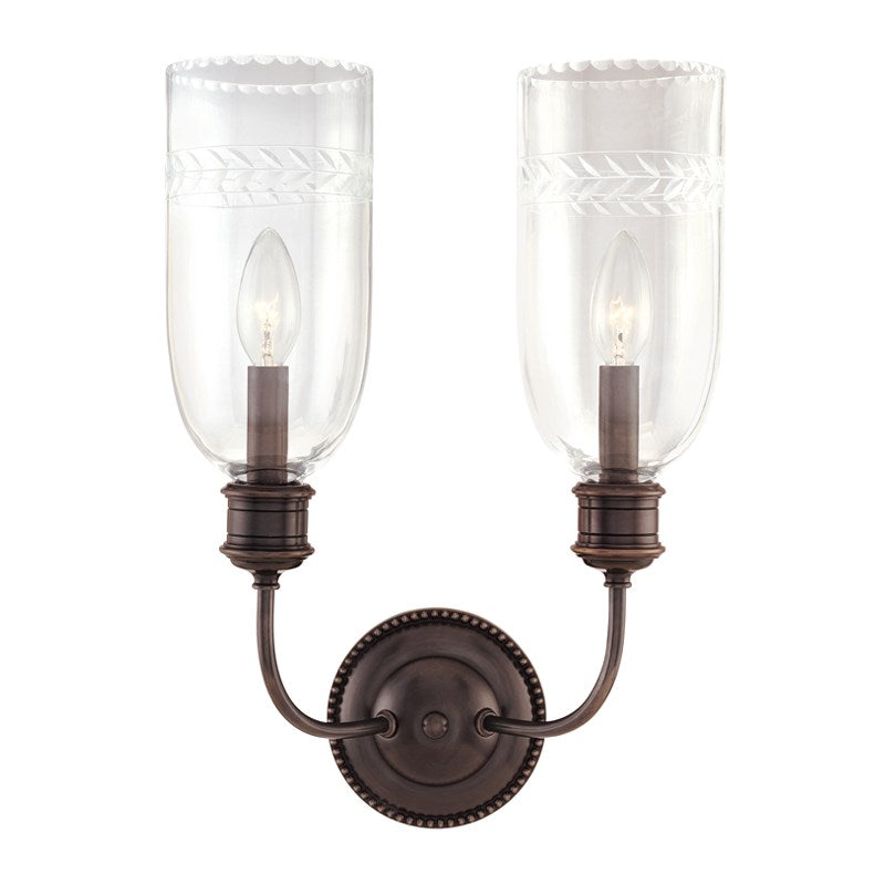 media image for lafayette 2 light wall sconce design by hudson valley 2 244