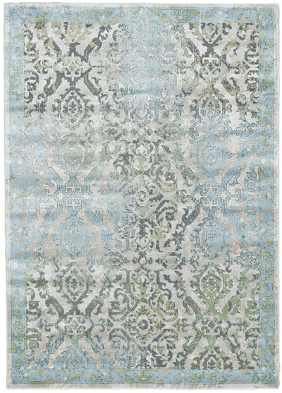 product image of Alessandria Blue and Green Rug by BD Fine Flatshot Image 1 530
