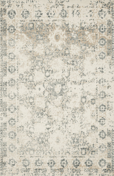 product image for Lindsay Power Loomed Antique White / Aqua Rug Flatshot Image 45
