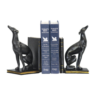 product image of A-PAIR BLACK GREYHOUND BOOKENDS by Burke Decor Home 590